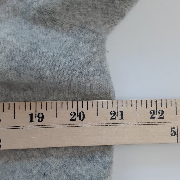 Sisley Cowl Neck Sweater Tunic Gray Half Sleeve Button Cashmere Merino Wool - Picture 8 of 10